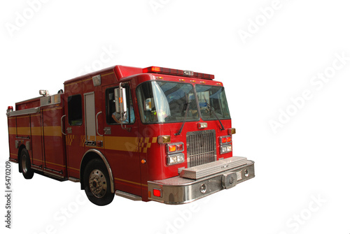 Fire engine isolated on white