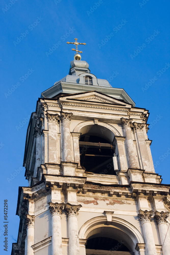 christian church bell tower of Saint-Petersburg, Russia