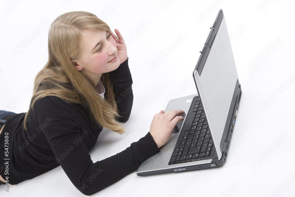 Teenager mit Laptop Teenager mit Laptop