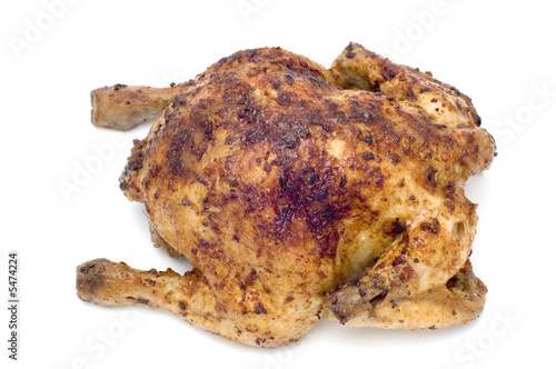 object on white - food - roasting chicken on white