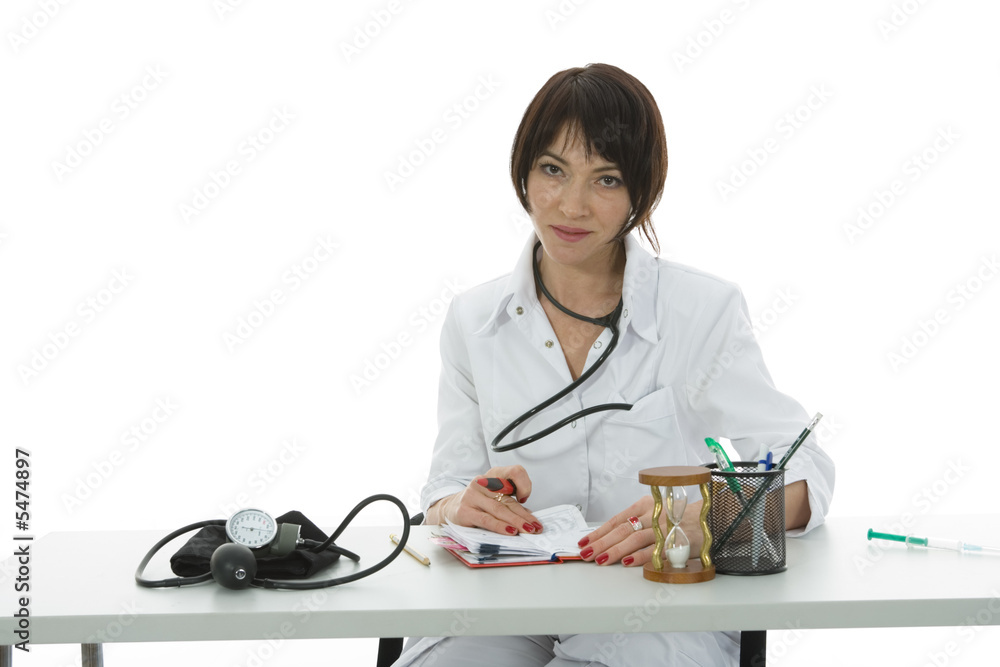 young doctor with stethoscope on isolated background young doctor with stethoscope on isolated background