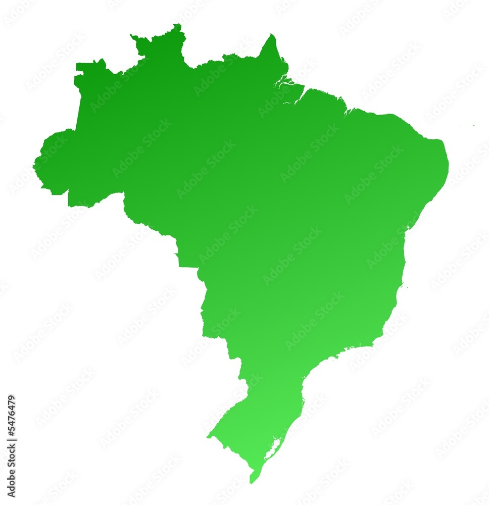 Green gradient Brazil map
