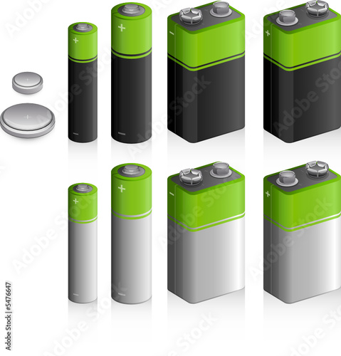 Lot de piles variées, image vectorielle