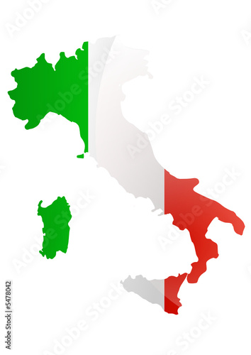 Carte d'Italie (drapeau métal)