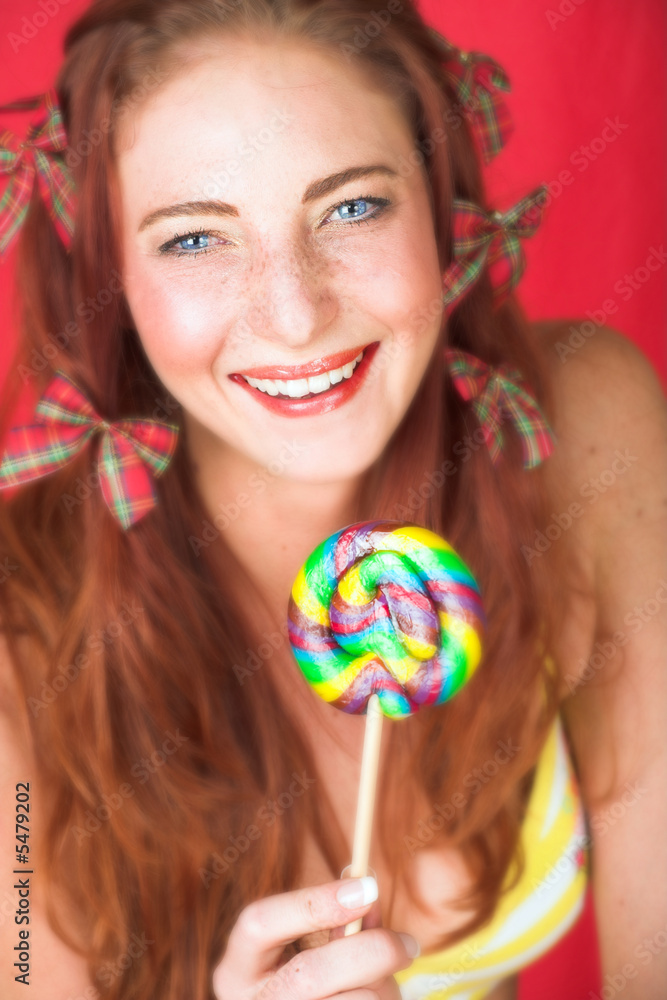 Young female adult fashion model with natural red hair Young female adult fashion model with natural red hair