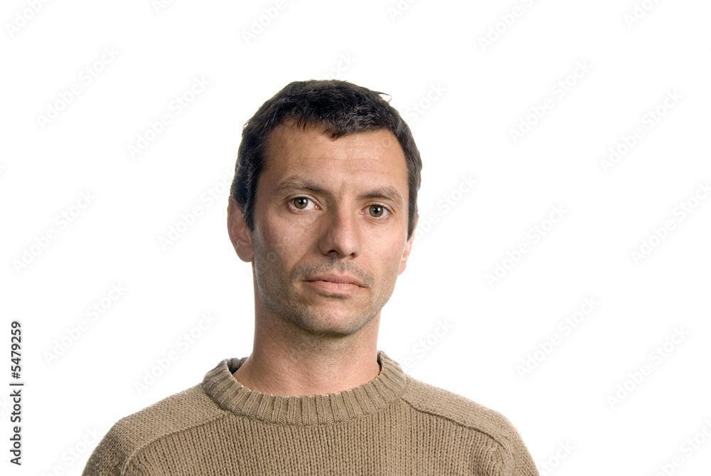 young casual man portrait in white background young casual man portrait in white background