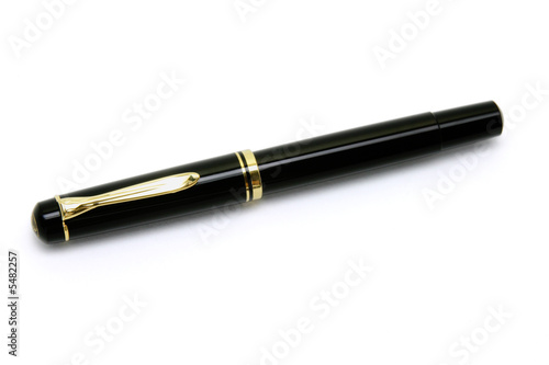 Black fountain pen with gold trimmings 