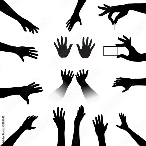 People Hands Silhouettes Set