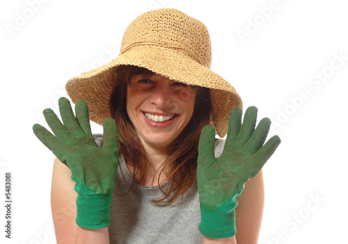 Obraz na plátně happy lady gardener