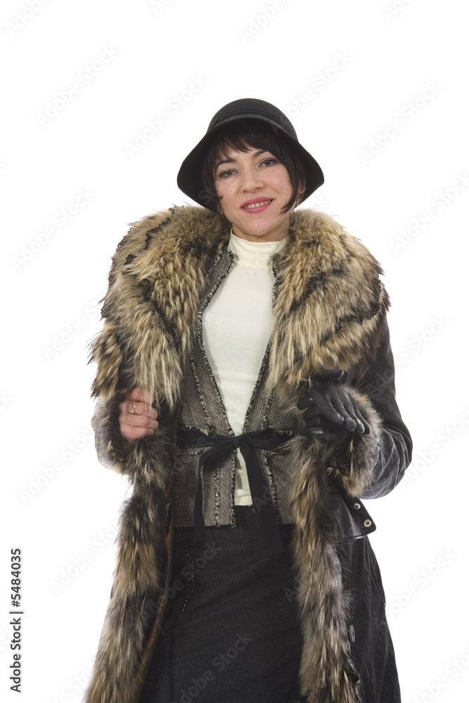 portrait of a beautiful woman on isolated background