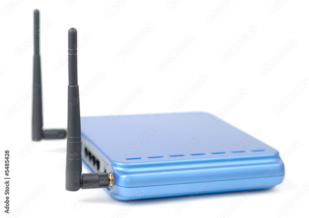 Fototapeta premium Modern wireless access point isolated over white background