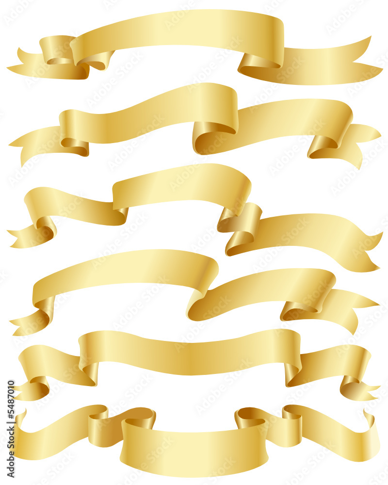 Fototapeta premium Gold ribbon set