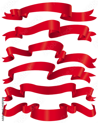 Red ribbons set