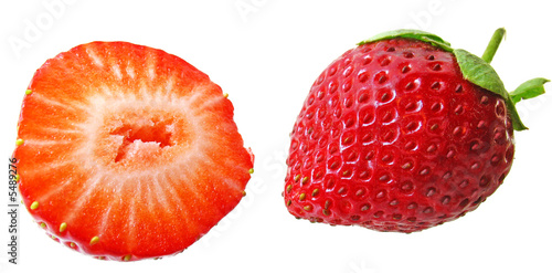 strawberry over white