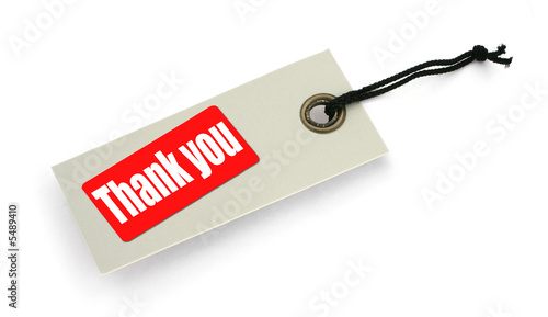 thank you tag, small shadow underneath, 