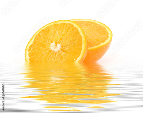 sliced oranges studio isolated