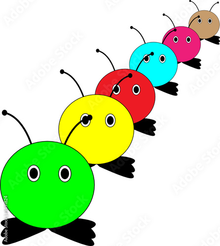 line of coloured people