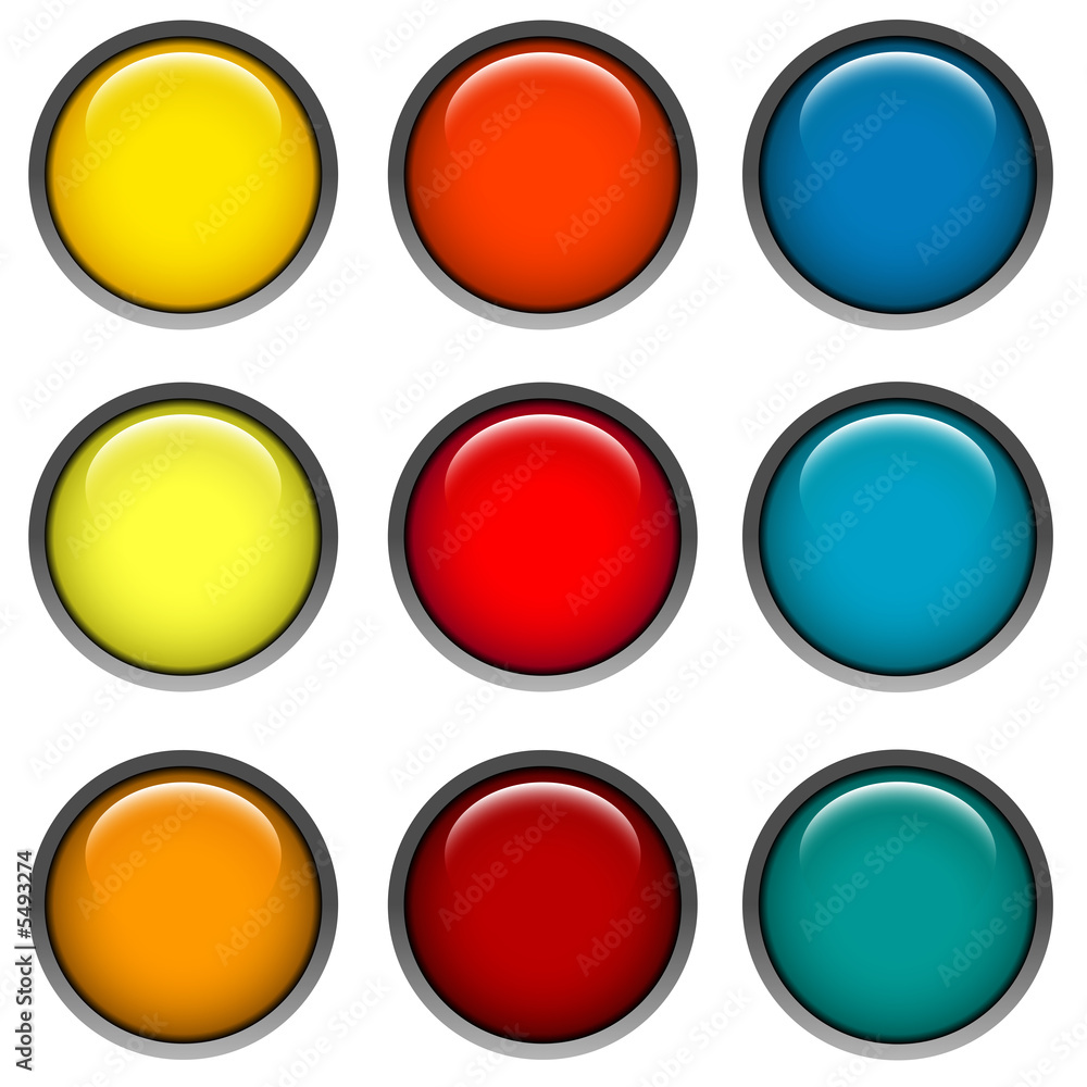 round web buttons with different shiny colors round web buttons with different shiny colors