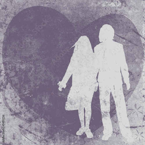 couple silhouettes on a tex...