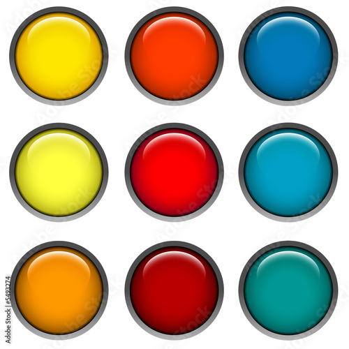 Free Download round web buttons with different shiny colors - GFXLoad