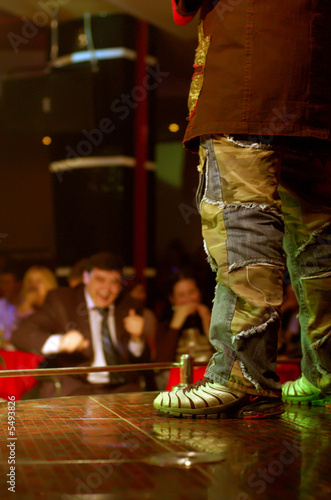 Laughing man in club