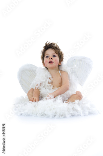 Little angel on isolated background