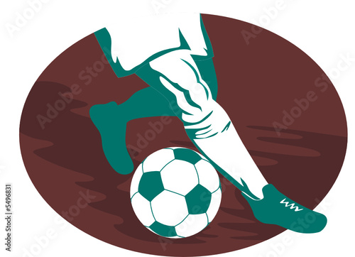 Soccer player running with the ball