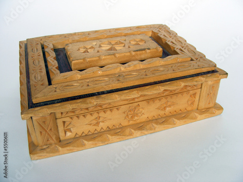 A box is wooden fretted