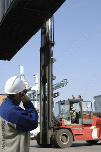 forklift, driver and loading photo
