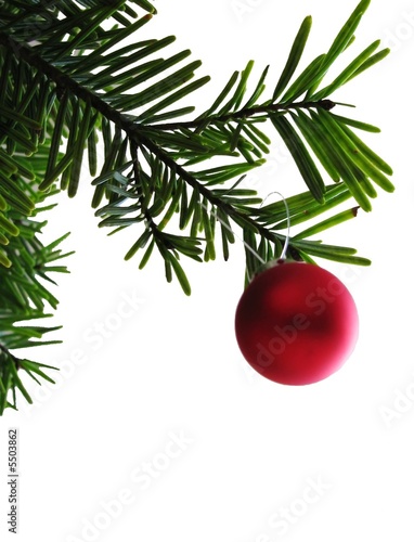 Boule rouge suspendue