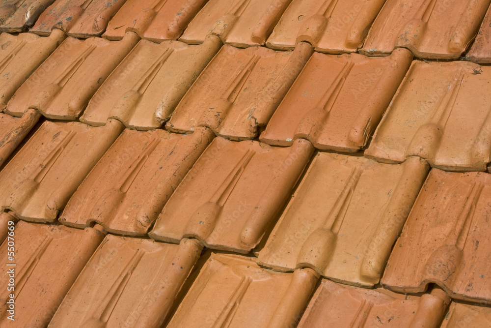 Tile roof on a French residence