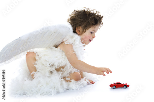 Little angel with car