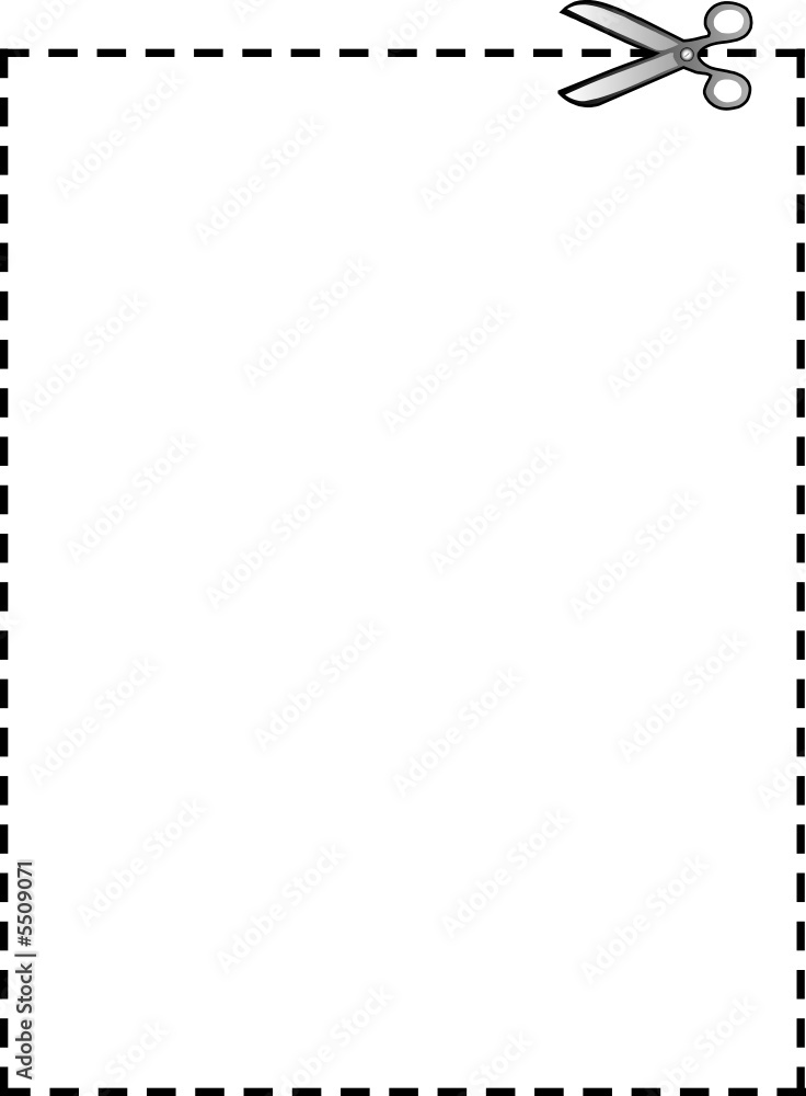 Vector dotted lines and scissors background Vector dotted lines and scissors background