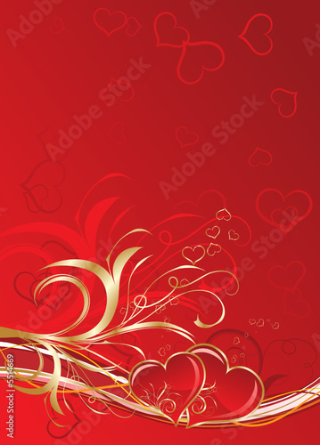 Valentines floral background  vector illustration