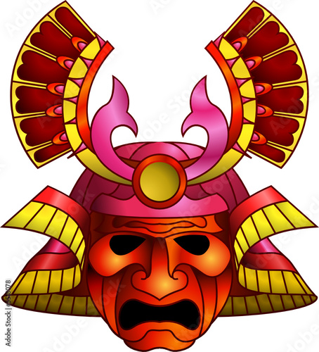 Red samurai mask