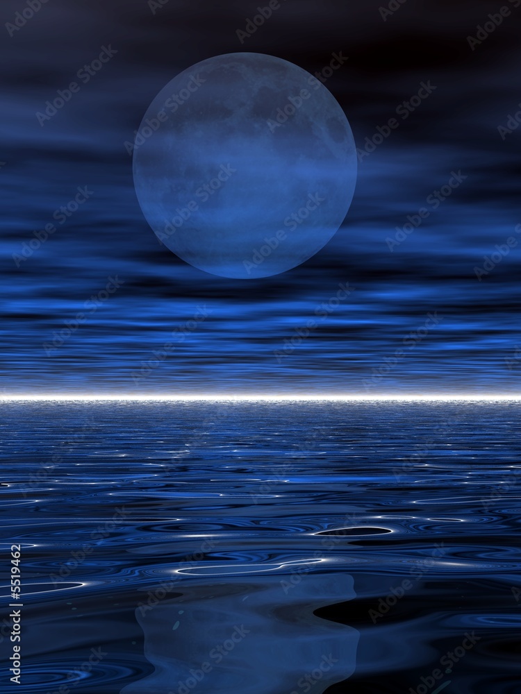 Naklejka Surreal Moon and Water