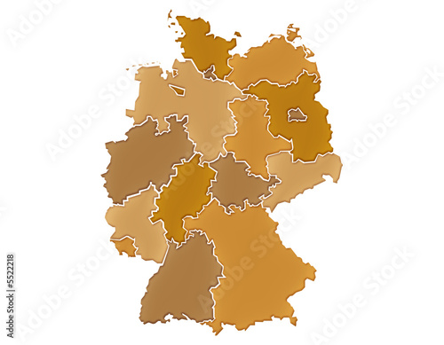 Carte Allemagne Camaieu Marron