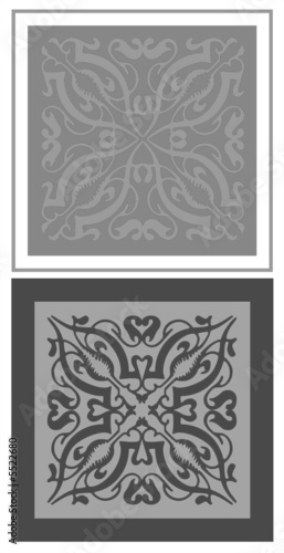 2 Vector tiles with ornament floral patterns 