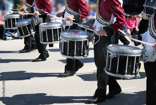 The high school drummers pound out the beat
