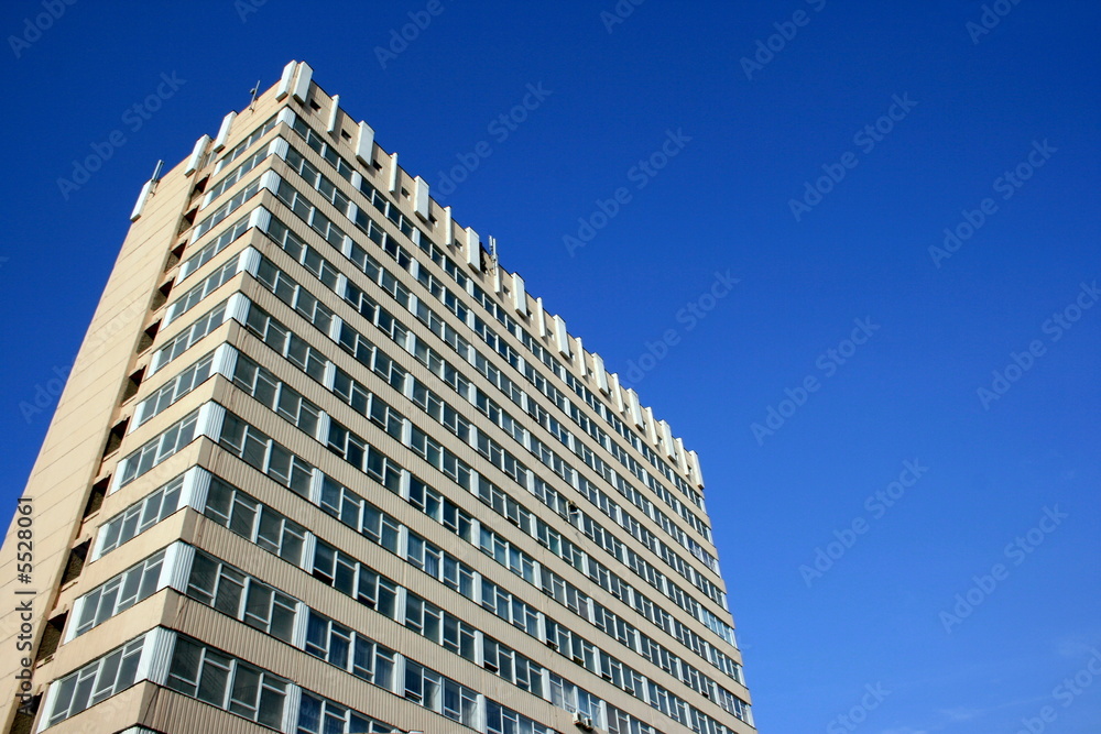 Blue sky over modern urban building
