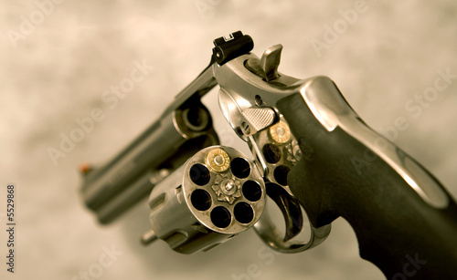 Fotografie, Obraz magnum revolver loaded with only one shot