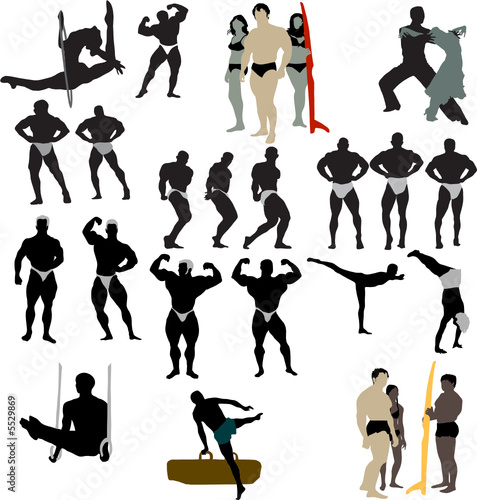  Vector silhouettes. Sport. Part 1.