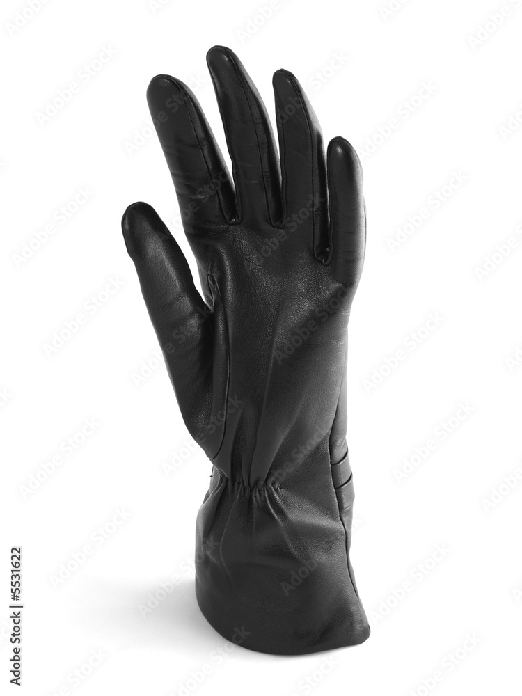 Obraz premium Black glove gesture isolated on white