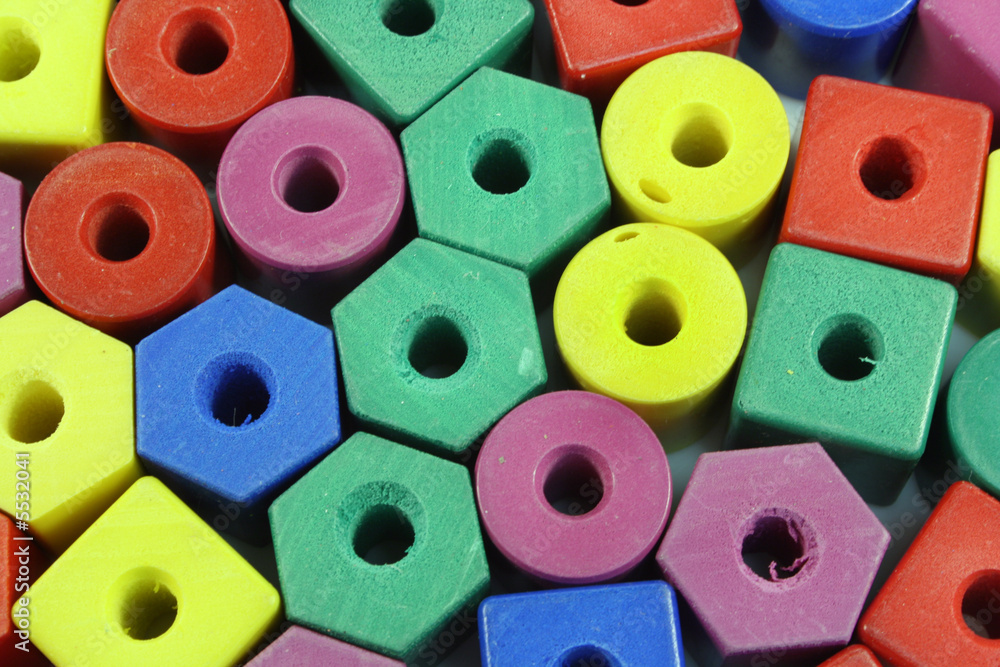 Fototapeta premium several colored foam beads make colorful background