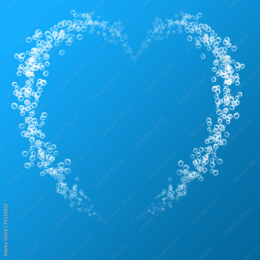 Heart shaped water bubbles Heart shaped water bubbles