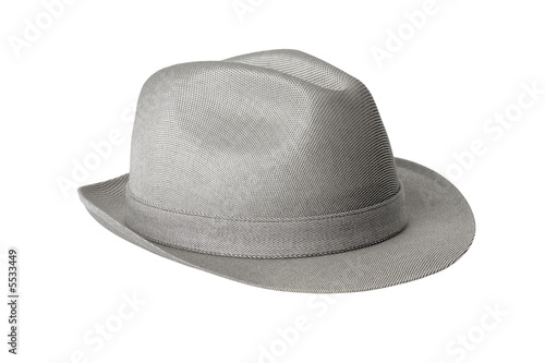 A Vintage trilby hat isolated on white