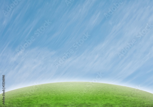 Beautiful sceneric background with green hill