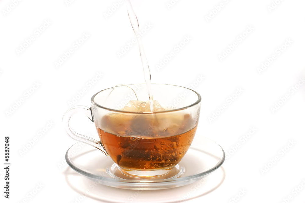 Water flow to tea cup Water flow to tea cup