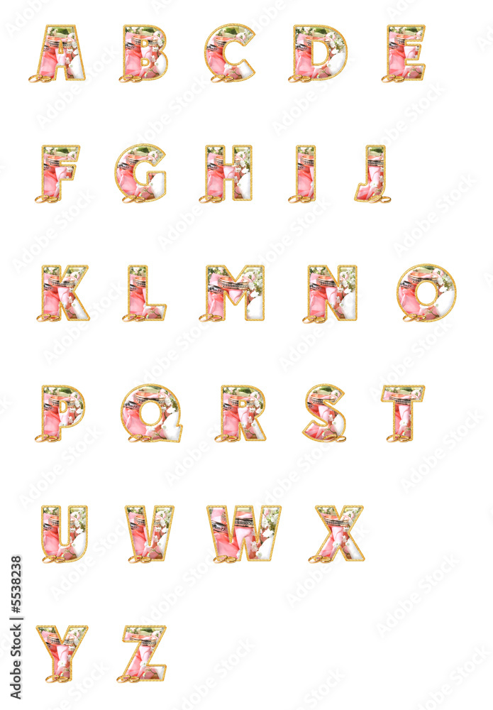 Obraz premium wedding alphabet with paths