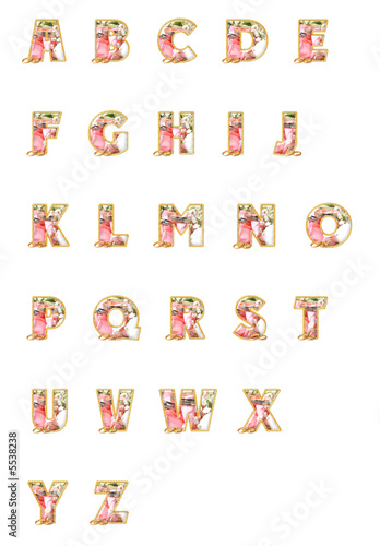 wedding alphabet with paths